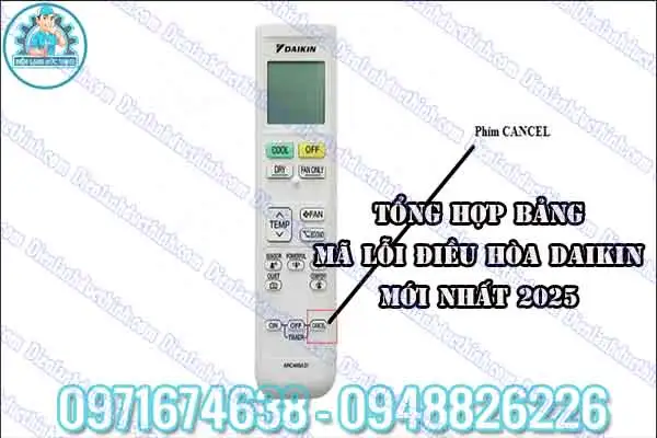 Mã lỗi điều hòa Daikin inverter