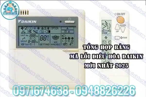 Mã lỗi điều hòa Daikin âm trần