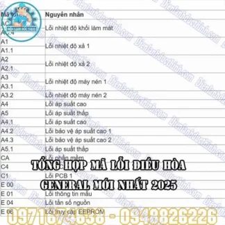 Mã Lỗi Điều Hòa General