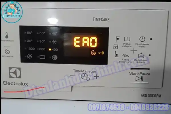 Bảng mã lỗi máy giặt Electrolux cửa ngang
