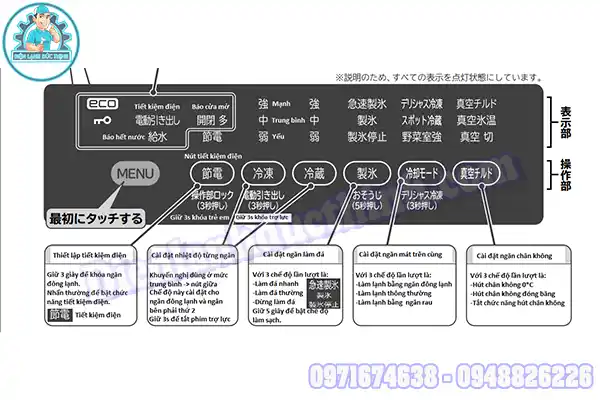 Tủ lạnh Hitachi Inverter báo lỗi nháy đèn