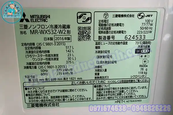 Mã lỗi tủ lạnh Mitsubishi nội địa nháy đèn