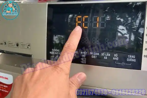 Mã lỗi máy giặt Aqua cửa ngang FC1
