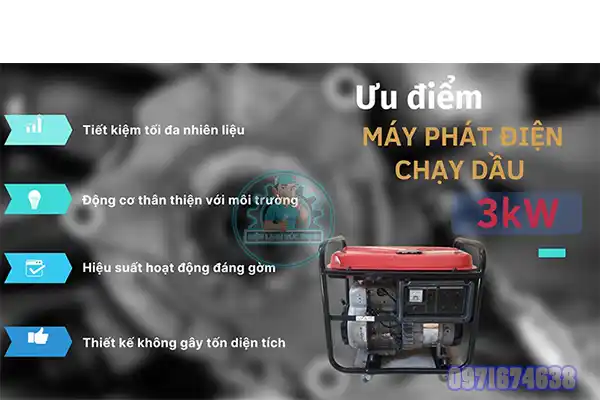 Máy phát 3kw chạy được gì?
