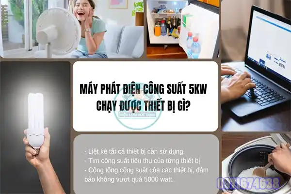 Máy Phát Điện 5kw Chạy Được Những Thiết Bị Gì?