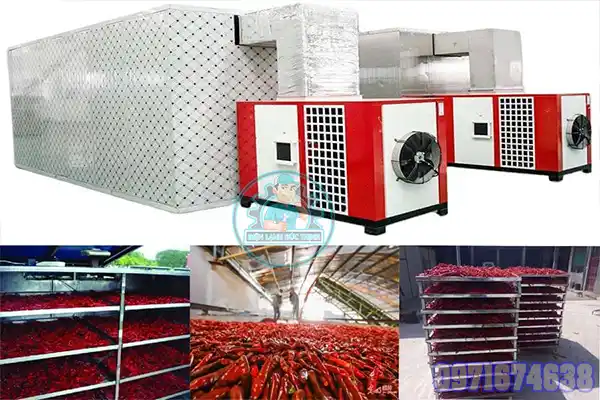 Máy Sấy Ớt Công Nghiệp | Phòng Sấy 1–10 Tấn