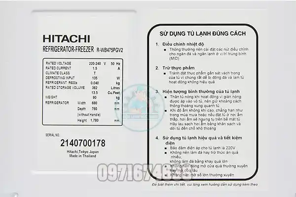 Kiểm Tra Model Tủ Lạnh Hitachi – Cách Xem Nhanh, Dễ Hiểu